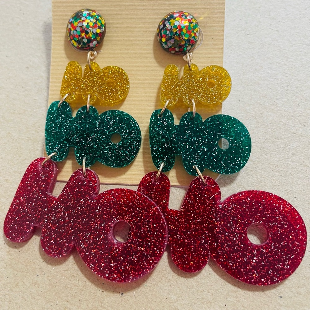 🎄❤️Christmas Multicolor HO HO HO Earrings